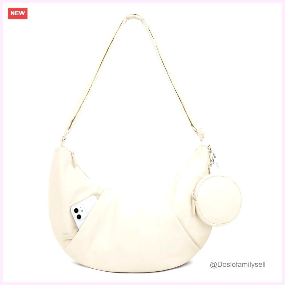 Quilted Puffer Crossbody Bag with Adjustable Strap, Lightweight Travel Shoulder